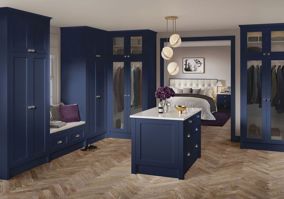 hinged5 Marine Blue Barnbrook With Clear Toughened Glazing